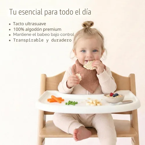 Miniatura 6 de Konssy Baberos de muselina para bebé, paquete de 10 baberos bandana para bebé, 100% algodón, unisex para niños y niñas Camello