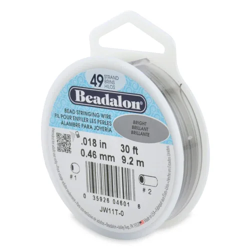 Miniatura 13 de Beadalon Alambre de cuerda de cuentas de acero inoxidable de 49 hebras, 0.024 pulgadas / 0.024 in, oro satinado, 30 pies / 30.2 ft Dorado satinado