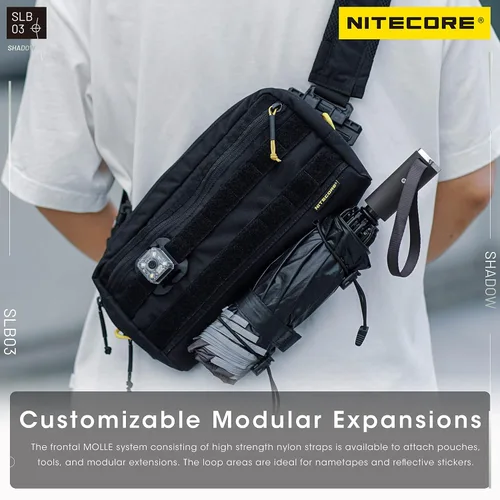 Miniatura 4 de Nitecore SLB03 - Bolso cruzado convertible para el hombro, bolsa de pecho, paquete de cintura para hombres y mujeres parche, Negro