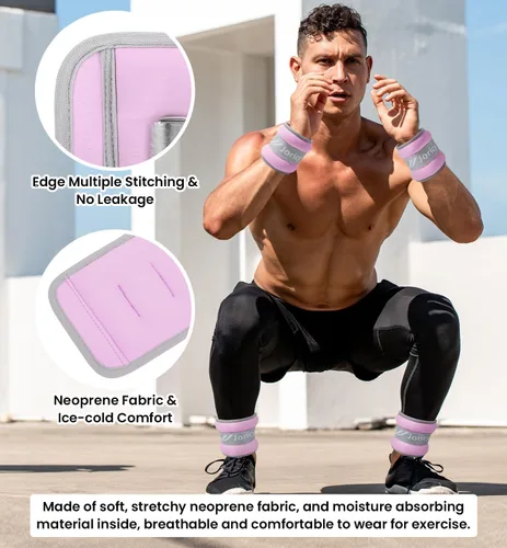 Miniatura 31 de Ankle Weights A Pair of 1/2/3/4/6/8/10/12/20 LBS Wrist Leg Arm Weights for Women Men with Adjustable Straps, Strength weighted for Physical Therapy