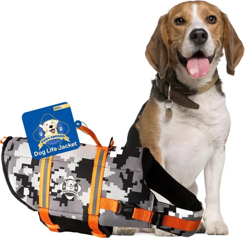 Miniatura 51 de Chaleco salvavidas para perros – Chaleco de natación para perros, ajustable, reflectante, cómodo, varios colores, patrones, chaleco de natación