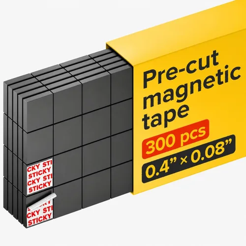 Miniatura 9 de Imanes Hiper-Adhesivos con Respaldo Adhesivo - 45 piezas de 1.2x0.08" Cuadrados Magnéticos Fuertes para Pizarra Blanca y Refrigerador - Calcomanías