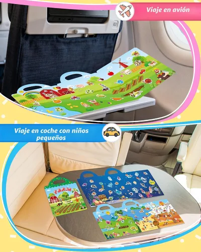 Miniatura 2 de Benresive Libro de calcomanías reutilizables para niños pequeños y calcomanías para niños, juguetes de viaje para niños, actividades