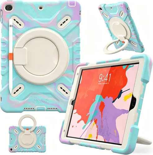 Funda Triple a Prueba de Golpes para iPad de 9ª/8ª/7ª Generación de 10.2 pulgadas 2021/2020/2019, Air 3ª Generación de 10.5 pulgadas, Funda Colorido