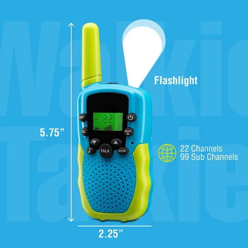 Miniatura 3 de Walkie Talkies de 22 canales para niños, alcance de 3 millas Paquete de 2 para niños y niñas