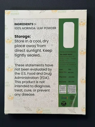Miniatura 2 de Herbs Botanica Polvo de hoja de moringa oleifera puro premium de la India, bebida natural fresca de la mañana, vitaminas e inmunidad, vitaminas