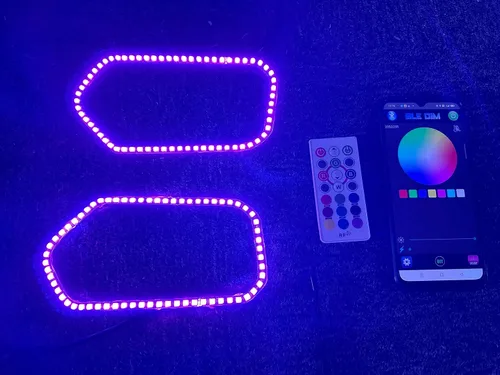 Miniatura 4 de Sando Tech X2 Ajuste para Polaris Sportsman RZR RGB Cambio de Cambio 2011+ 450 500 570 800 1000 LED Faro Halo Anillos Bluetooth APP y control remoto