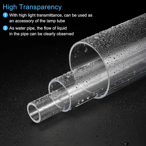 Miniatura 5 de MECCANIXITY Tubo de tubo acrílico transparente rígido redondo de 5 mm (3/16 pulg) ID 8 mm (5/16 pulg) OD 6" para lámparas y linternas, sistema