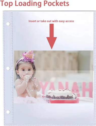 Miniatura 5 de Paquete de 40 fundas para tarjetas fotográficas de 3.5 x 5 pulgadas para carpeta A5 Mini de 3 anillas, fundas de fotos ultra transparentes, 2