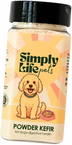 Simply Life Pets - Probiótico en polvo de kéfir para perros, liofilizado, apoyo digestivo e inmunológico natural (1 onza)