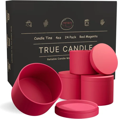Miniatura 13 de True Candle Latas para hacer velas – Paquete de 24 recipientes de vela negros de 4 onzas a granel de 4 onzas – Latas vacías con tapas para velas