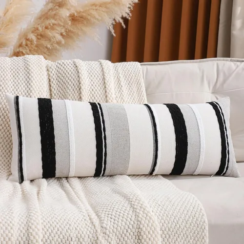 Miniatura 10 de Juego de 2 fundas de almohada bohemias de 18 x 18 pulgadas, fundas de almohada decorativas de felpilla con patrón de granja para decoración del hogar