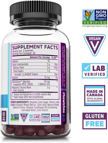Miniatura 2 de Zhou Gut Guru - Gomitas de salud intestinal para hombres y mujeres, suplemento de fibra prebiótica y probiótica para la digestión y apoyo a la salud