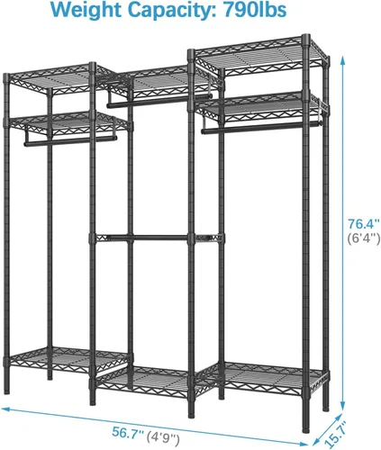Miniatura 5 de VIPEK V5i Perchero de Ropa Armarios de Dormitorio Organizador de Closet Independiente, Closet Guardarropa Portátil Perchero de Ropa Resistente con 8