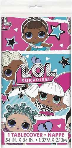 Miniatura 4 de LOL Surprise - Mantel rectangular de plástico multicolor – 54 x 84 pulgadas (1 unidad) Duradero y fácil de limpiar, perfecto para fiestas