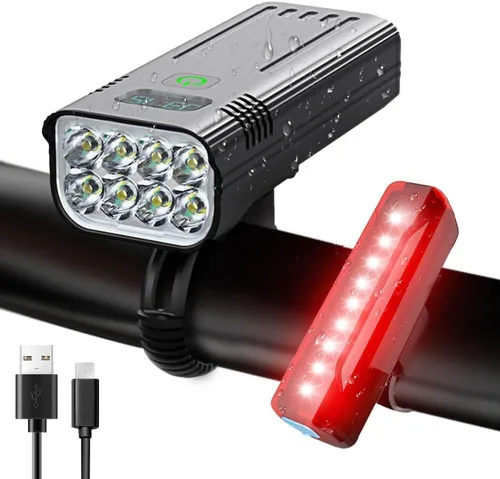 Miniatura 12 de Victoper Bike Light, High Lumens Super Bright Bicycle Lite, 6+4 Modes USB Rechargeable Bike Headlight & Taillight Set, Waterproof Safety Bike Front