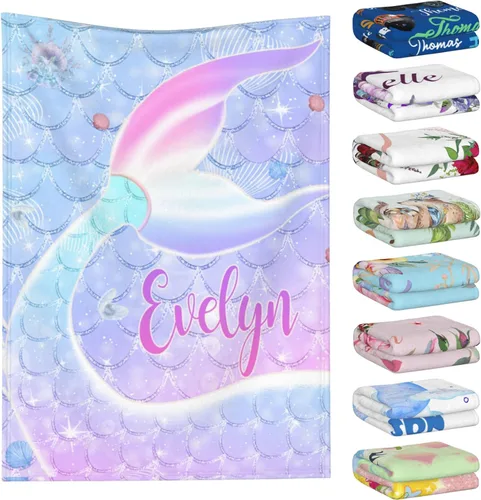 Miniatura 16 de Manta personalizada con nombre para niños y adultos, mantas personalizadas para niñas y niños, manta de franela personalizada con nombre