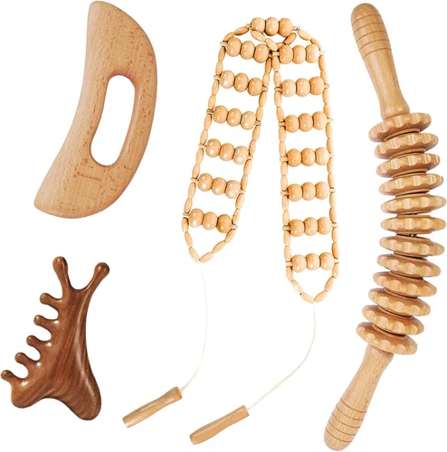 Miniatura 10 de 3 Piezas Herramientas de Masaje de Terapia de Madera Masajeador de Drenaje Linfático Masajeador de Madera Herramientas de Escultura Corporal