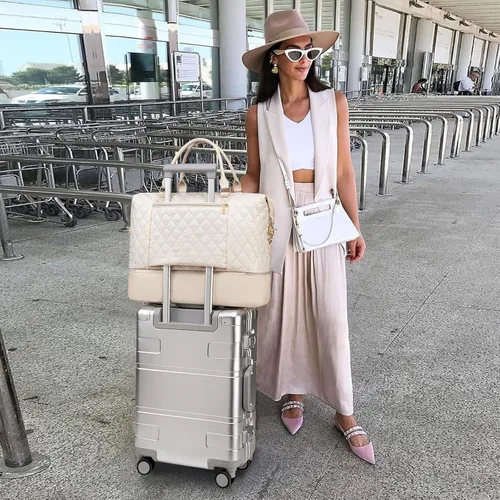Miniatura 49 de CAMTOP - Bolsa de viaje de fin de semana para mujer, bolsa de lona con espacio para laptop de15.6 pulgadas