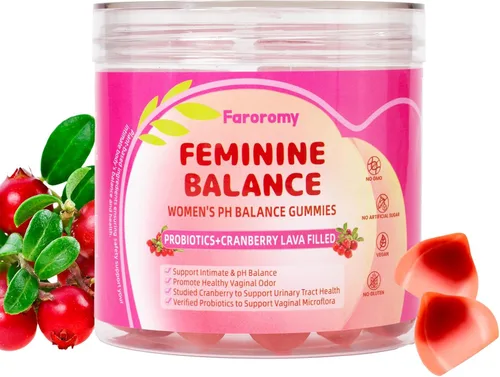 Gomitas de equilibrio femenino, suplemento de equilibrio premium para mujeres, salud del PH, apoyo inmunológico, apoyo energético, vegano, sin