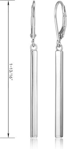 Miniatura 4 de Amazon Essentials Aretes colgantes de oro amarillo de 18 quilates o oro rosa de 14 quilates sobre plata esterlina (anteriormente colección Amazon)