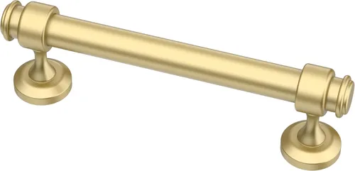 Miniatura 9 de Alzassbg - Paquete de 10 tiradores dorados cepillados para gabinete, manijas de cocina de 3 pulgadas (76mm) de centro a centro de agujero, barra