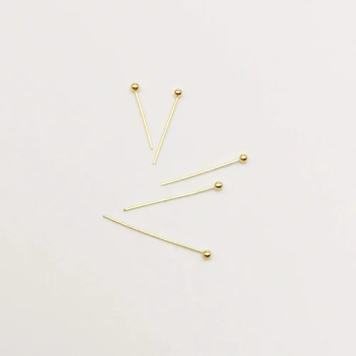 Miniatura 5 de Chenkou Craft Surtido de 700 pines de cabeza de bola de latón de tamaño mixto para fabricación de joyas (oro, mezcla)
