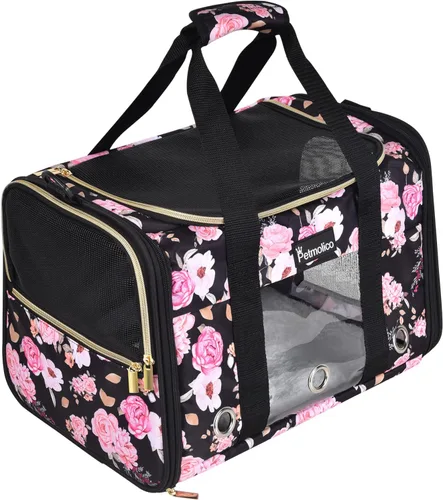 Miniatura 2 de Transportador Petmolico para gatos de lados blandos, bolsa para mascotas pequeñas y medianas, para gatitos 16LBs - Transportador de viaje para Rosa
