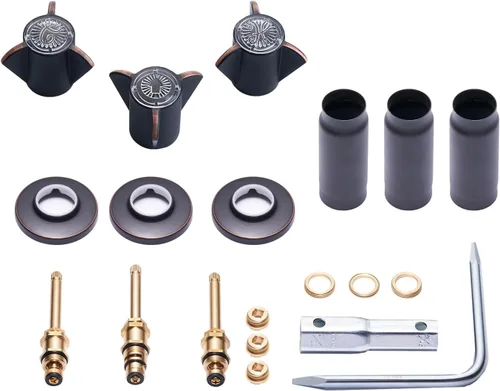 Miniatura 11 de SENTO Juego de Acabado de Bañera y Ducha de 3 Manijas para Grifos Central Brass Bañera Ducha, 10L-11H, 10L-11C, 10L-13D, Instalación Fácil, Metal