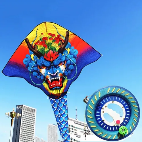 Miniatura 2 de Cometas gigantes de playa para adultos, cometas de dragón chino, muy fáciles de instalar y volar, utilizadas para playa/fiesta