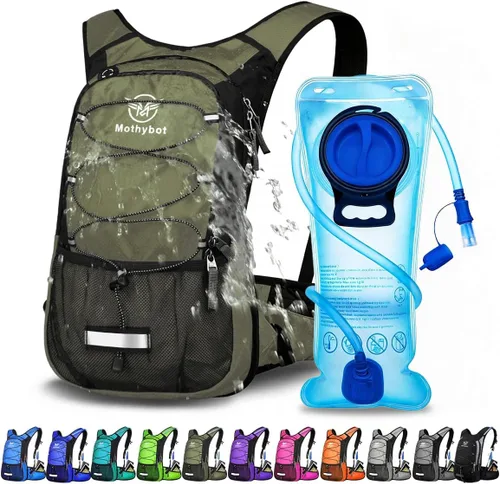 Miniatura 16 de Mothybot - Mochila de hidratación aislada con depósito de 2 litros sin bisfenol A (BPA) y almacenamiento, mochila de senderismo para hombres