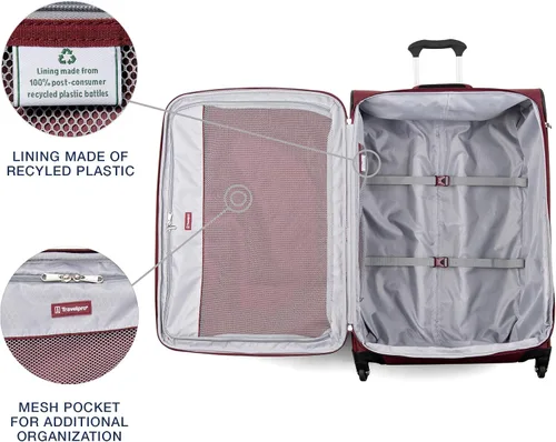 Miniatura 25 de Travelpro Maxlite 5 - Juego de 2 piezas de equipaje de mano de tela, expandibles con 4 ruedas giratorias, bolso blando para debajo del asiento, Negro