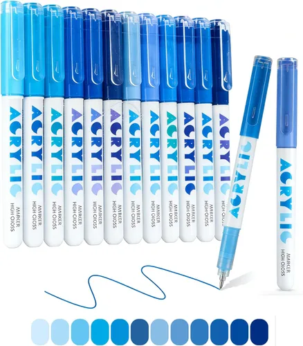 Miniatura 20 de kander Bolígrafos de gel acrílico, 12 colores resaltadores de tinta de gel acrílica con punta de bala, cobertura fuerte, gran capacidad de tinta