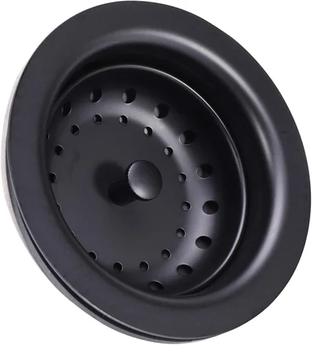 Miniatura 4 de KONE Colador de Canasta de Acero Inoxidable para Fregadero de Cocina de 3-1/2 Pulgadas, Tapón de Agua con Ensamble de Drenaje, Acabado Negro