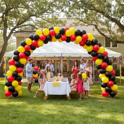 Miniatura 6 de KADBANER Globos rojos, amarillos y negros, paquete de 100 globos de látex de 12 pulgadas