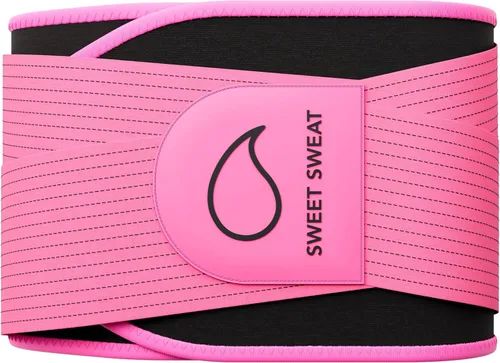 Sports Research® Sweet Sweat Waist Trimmer Pro Series - Shapewear Fitness Belt w/Adjustable Straps for a Tighter Support Rosa Pro