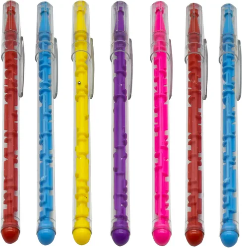 Maydahui 15 bolígrafos creativos con forma de rompecabezas de laberinto, tinta azul para adultos y estudiantes