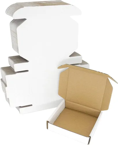Miniatura 15 de Paquete de 50 cajas de envío de 7x6x2 pulgadas, caja de cartón blanco corrugado, cajas de correo planas para literatura para embalaje de pequeñas