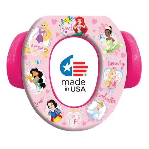 Disney Princess "Loving Life" - Asiento suave para orinal y asiento de entrenamiento para ir al baño, cojín suave, entrenamiento para ir al baño