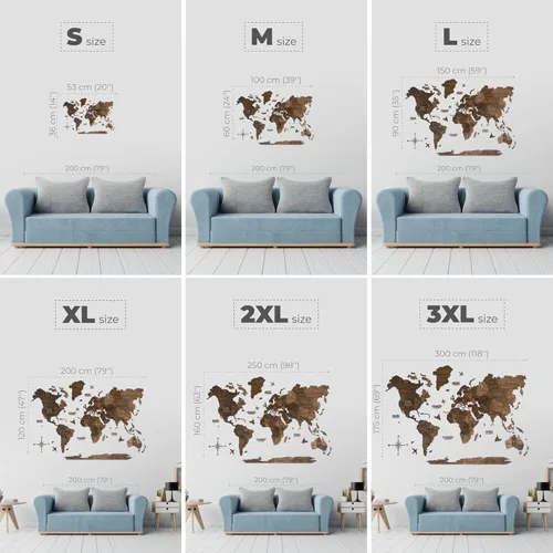 Miniatura 3 de Enjoy The Wood Mapa del mundo de madera 3D, arte para pared, decoración de pared de madera grande, idea de regalo de inauguración de la casa, idea