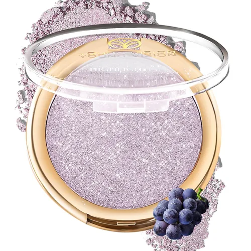 YOUNG VISION Resaltador de polvo prensado, polvo de contorno de brillo natural horneado y resaltador facial, libre de crueldad, maquillaje de
