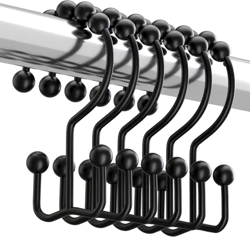 Miniatura 33 de Titanker Ganchos Anillos para Cortina de Ducha, Ganchos de Ducha de Metal de Doble Deslizamiento Resistentes al Óxido para Barras de Cortinas