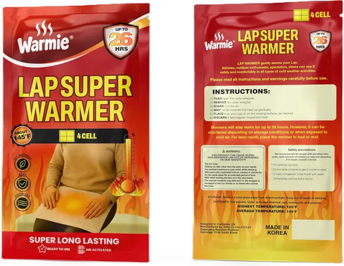Warmie Super Warmer for Lap & Body | Air‑Activated, Long‑Lasting | Wider Size for Maximum Coverage | All‑Natural, Odorless, Steady Heating for Cold