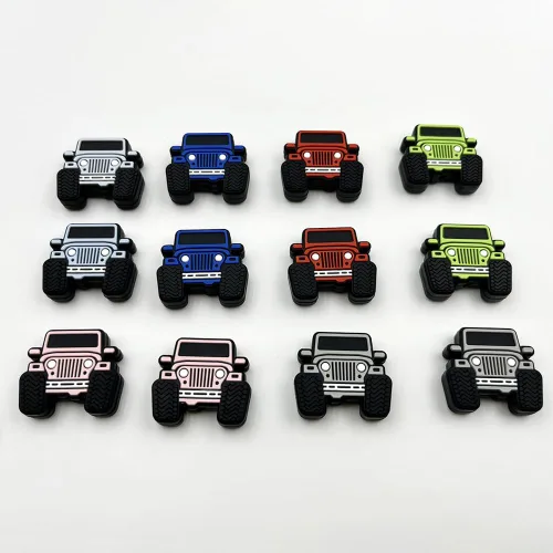 Miniatura 6 de 12 cuentas focales de silicona con forma de camión de dibujos animados para hacer joyas, pulseras y llaveros