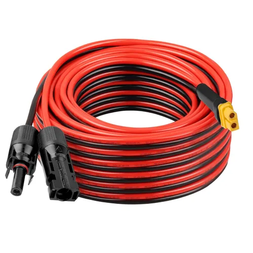 Miniatura 10 de Cable de extensión solar XT60 de 10 AWG 2 3 6 10 15 20 25 35 40 50 75 100 pies XT60 adaptador de conector de extensión solar más grueso cable hembra