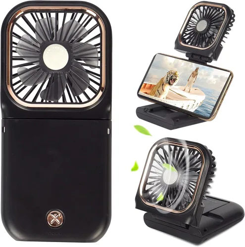 Miniatura 10 de Mini ventilador personal de mano Breeze Quiet Power Neck Fan recargable, al aire libre, senderismo, camping, blanco 2-Blanco
