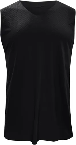 Miniatura 6 de Camisetas de verano transpirables de seda de hielo para hombre, camisetas sin mangas para cultiva el movimiento de fitness en V, camisetas rojas