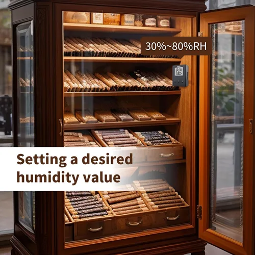Miniatura 3 de Briidea Humidificador eléctrico para gabinetes de 10 a 16 pies cúbicos, ajustable de 30% a 80% de RH, control preciso de temperatura y humedad