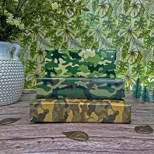 Miniatura 6 de Dtiafu Papel de regalo de camuflaje para hombres, niños y niños, papel de regalo del ejército para cumpleaños, día de los veteranos, papel de regalo