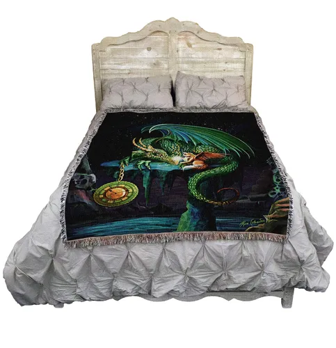 Miniatura 21 de Pure Country Weavers Rose Khan - Manta con diseño de dragón del tiempo de amatista tejida de algodón, hecha en los Estados Unidos (72 x 54 pulgadas)